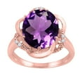 thumbnail image 1 of Mauli Jewels Women's 4.53 Carat Amethyst and Diamond Flower Ring in 10K Rose Gold, 1 of 6