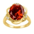 thumbnail image 1 of Mauli Jewels Women's 4.53 Carat Garnet and Diamond Flower Ring in 10K Yellow Gold, 1 of 6
