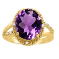 thumbnail image 1 of Mauli Jewels Rings for Women 4.53 Carat Oval Shaped Amethyst and Diamond Ring 4-Prong 10K Yellow Gold, 1 of 6