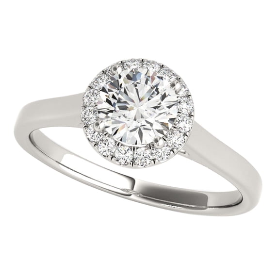 Mauli Jewels Women's 1.25 Carat Moissanite and Natural Diamond Engagment Ring in 14K Gold, 4-Prong setting