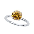 thumbnail image 1 of Mauli Jewels Women's 2.00 Ctw Champagne Round Moissanite Solitaire Ring in 10K White, Rose, and Yellow Gold, 1 of 7