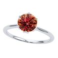 thumbnail image 1 of Mauli Jewels Women's 2.00 Ctw Watermelon Round Moissanite Solitaire Ring in 14K White, Rose, and Yellow Gold, 1 of 6