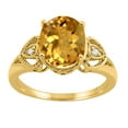thumbnail image 1 of Mauli Jewels 2.42 Carat Oval Citrine and Diamond Ring for Women in 4-Prong Setting, 10K Yellow Gold, 1 of 6