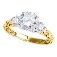 thumbnail image 1 of MauliJewels 0.50 Ct. 3 Stone Lab Grown Diamond Engagement Ring for Women in 14K Solid Two Tone Gold, 1 of 5