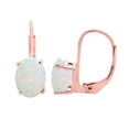 thumbnail image 1 of MauliJewels Earrings for Women 0.9 Carat 7x5MM Oval Created Opal Leverback Earrings Carat 14K Rose Gold 4-prong, 1 of 5