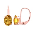 thumbnail image 1 of MauliJewels Earrings for Women 1.65 Carat 7x5MM Oval Citrine Leverback Earrings Carat 14K Rose Gold 4-prong, 1 of 5