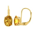thumbnail image 1 of MauliJewels Earrings for Women 3.40 Carat 9x7MM Oval Citrine Leverback Earrings Carat 14K Yellow Gold 4-prong, 1 of 5