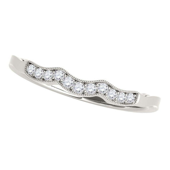MauliJewels Engagement Rings for Women 0.08 Carat Diamond Engagement Wedding Curved Band 4-Prong 14K White Gold Genuine Diamond Wedding Jewelry Collection