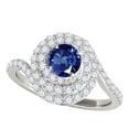 thumbnail image 1 of MauliJewels Rings for Women 1.60 Carat Interwined Design Diamond And Sapphire Ring 4-prong 14k White Gold Gemstone Wedding Jewelry Collection, 1 of 6