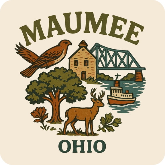 Maumee Ohio Keepsakes Souvenir Vinyl Sticker – Destination Travel Keepsake Collectible (4-Inches Wide)
