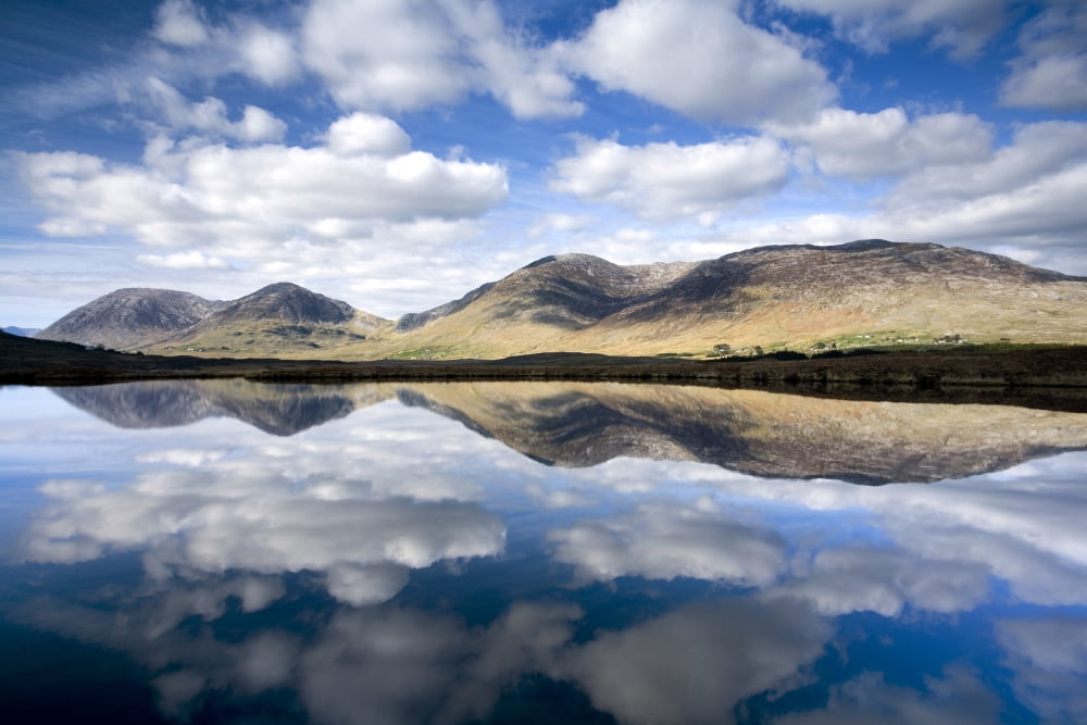 Maumturks Co Galway Ireland Lake Surrounded By A Mountain Range Canvas Art - Gareth McCormack Design Pics (36 x 24)
