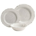 thumbnail image 1 of Mauna 12 Pieces Ice Crackle Melamine Dinnerware Set in Ice (White), 1 of 7
