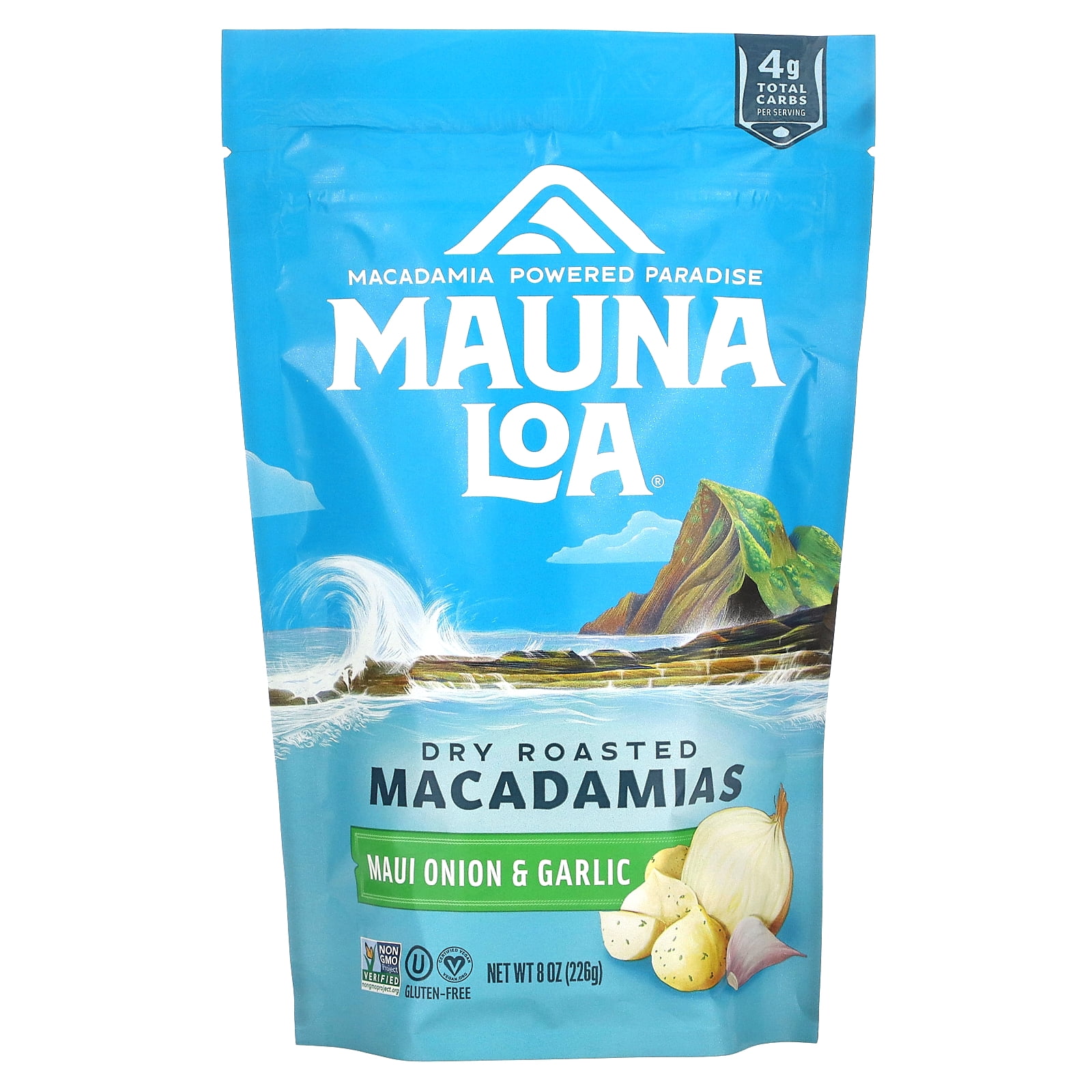 Mauna Loa Premium Hawaiian Roasted Macadamia Nuts, Maui Onion Garlic