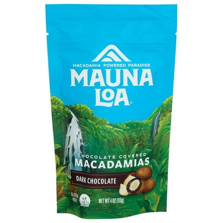 Mauna Loa Macadamias Dark Chocolate 4 oz (Pack of 6)