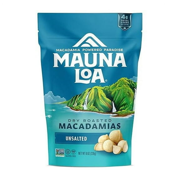 Mauna Loa Macadamias Dry Roasted Non GMO Unsalted - 4 oz Pack of 3