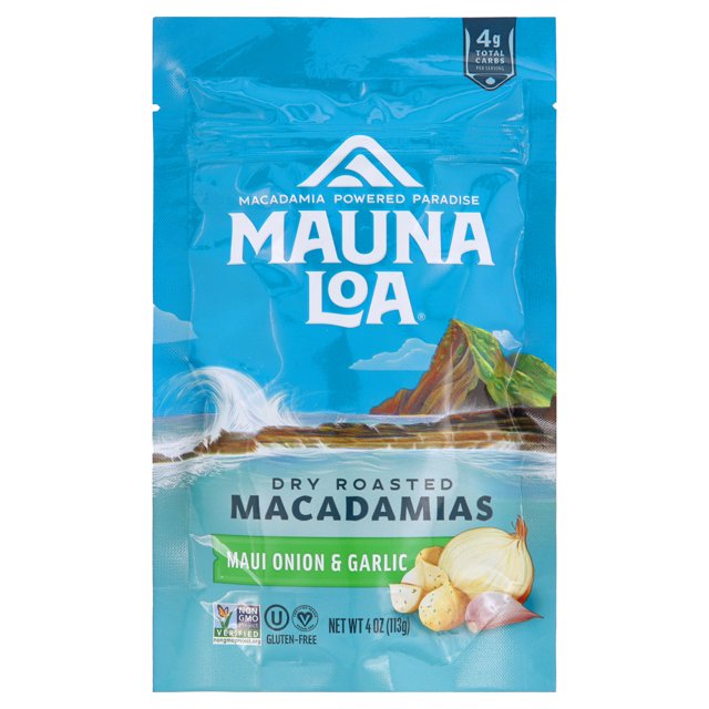 Mauna Loa Maui Onion & Garlic Macadamias, GlutenFree, Keto Friendly, 4