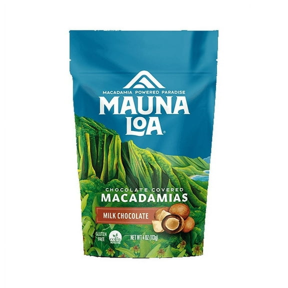 Mauna Loa Milk Chocolate Covered Macadamias- 4oz, Gluten Free,-May Contain Traces of Peanuts & Milk Pack of 2