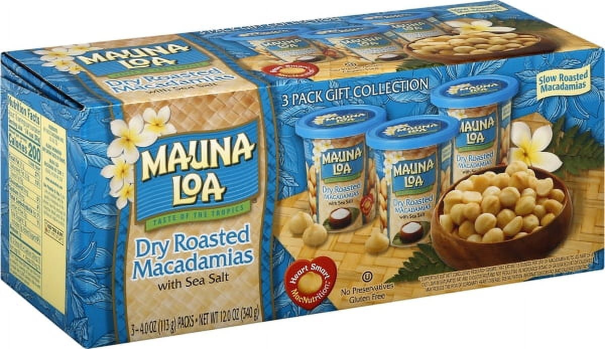 Mauna Loa Sea Salt Macadamia Nuts - 3 Pack (4oz Cups)