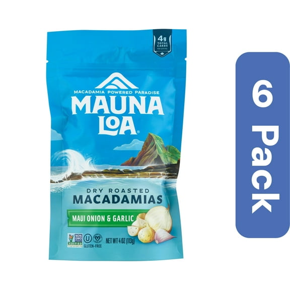 Mauna Loa Onion Garlic Macadamia Nuts 4 oz (Pack Of 6)