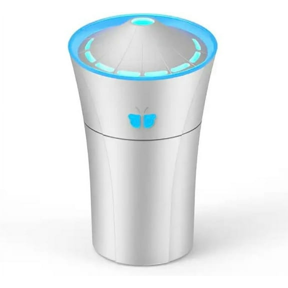 Mauna Torch Aroma Diffuser for Cars White USB - Aromatherapy Essential Oil Diffuser, Air Diffuser/Humidifier 2 Mist Modes, Jellyfish Erupt, Excellent Gift for All