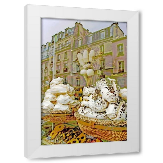 Maureen Love 11x14 White Modern Wood Framed Wall Art Titled - Pastry Window I
