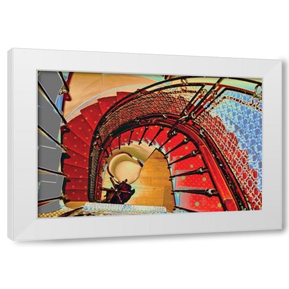Maureen Love 14x11 White Modern Wood Framed Wall Art Titled - Second Floor I