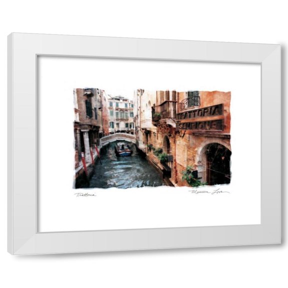 Maureen Love 14x12 White Modern Wood Framed Wall Art Titled - Trattoria