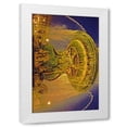 thumbnail image 1 of Maureen Love 23x32 White Modern Wood Framed Wall Art Titled - Golden Fountain I, 1 of 5