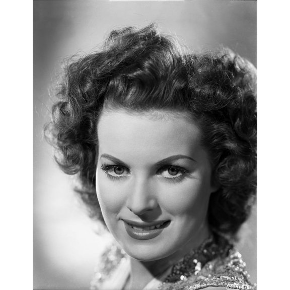 Maureen O'Hara Close Up Portrait in Glittery Vest in Black and White Photo Print (8 x 10)