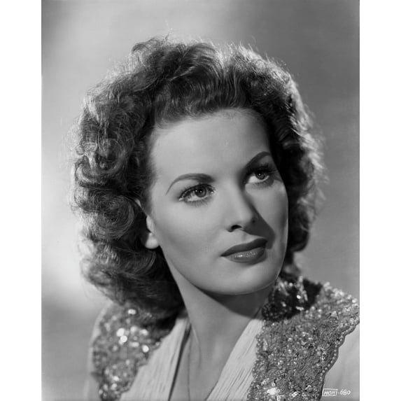 Maureen O'Hara Close Up Portrait wearing Glittery Vest Photo Print (24 x 30)