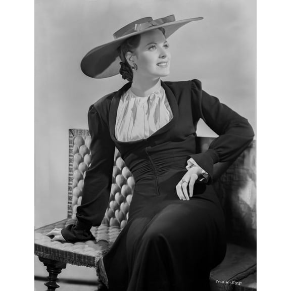 Maureen O'Hara Posed in Black Coat With Hat Photo Print (8 x 10)