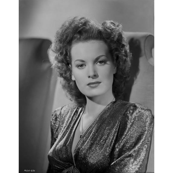 Maureen O'Hara in Black Gown Portrait wearing Shiny Blouse with Necklace Photo Print (8 x 10)