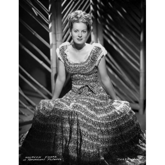 Maureen O'Hara in Black and White Gown Photo Print (24 x 30)