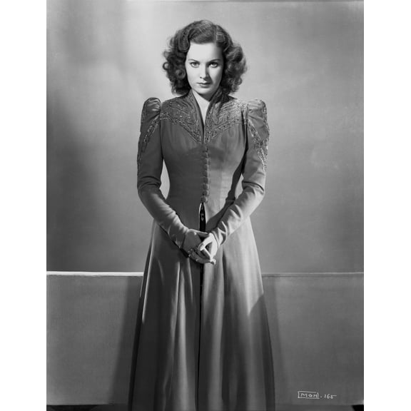 Maureen O'Hara in Formal Dress Black and White Photo Print (8 x 10)
