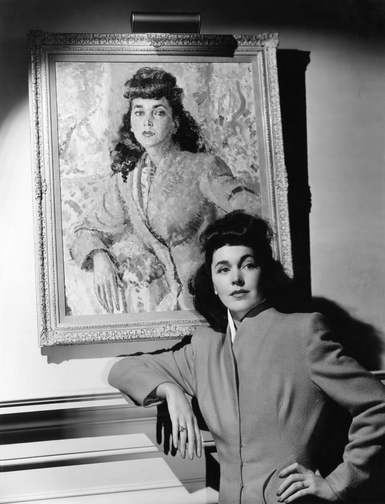 Maureen OSullivan Standing Beside Her Portrait Canvas Art - (16 x 20)