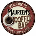 thumbnail image 1 of Maureen's Coffee Bar Round Metal Sign Kitchen Room Wall Decor 100140041228, 1 of 1