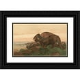 thumbnail image 1 of Maurice And Edward Detmold 18x12 Black Ornate Wood Framed Double Matted Museum Art Print Titled - The Return of the Buffalo Herd (1903), 1 of 5