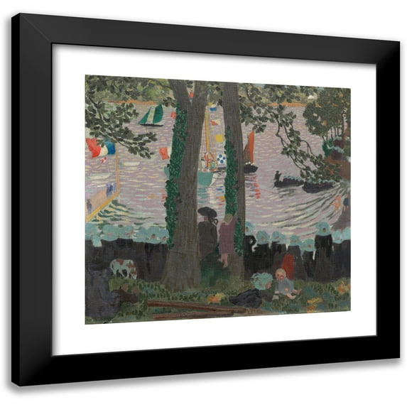 Maurice Denis 13x12 Black Modern Framed Museum Art Print Titled - Blessing of a Yacht on the Belon River (1899)