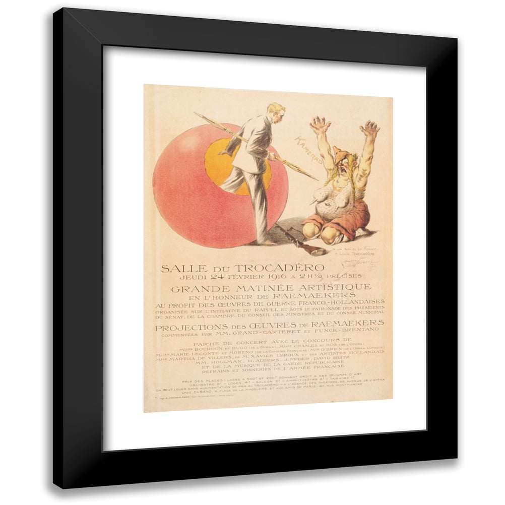 Maurice Louis Henri Neumont 11x14 Black Modern Framed Museum Art Print Titled - Trocadero Room. . . Great Artistic Morning in Honor of Raemaekers (1916)