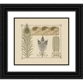 thumbnail image 1 of Maurice Pillard Verneuil 14x12 Black Ornate Wood Framed Double Matted Museum Art Print Titled: Abstract Design Based on Peacock Feathers. (1900), 1 of 5
