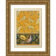 thumbnail image 1 of Maurice Pillard Verneuil 14x18 Gold Ornate Wood Frame and Double Matted Museum Art Print Titled - Fish and Seaweed, Wallpaper; Pigeon and Pavots, Stained Glass Border (1897), 1 of 4