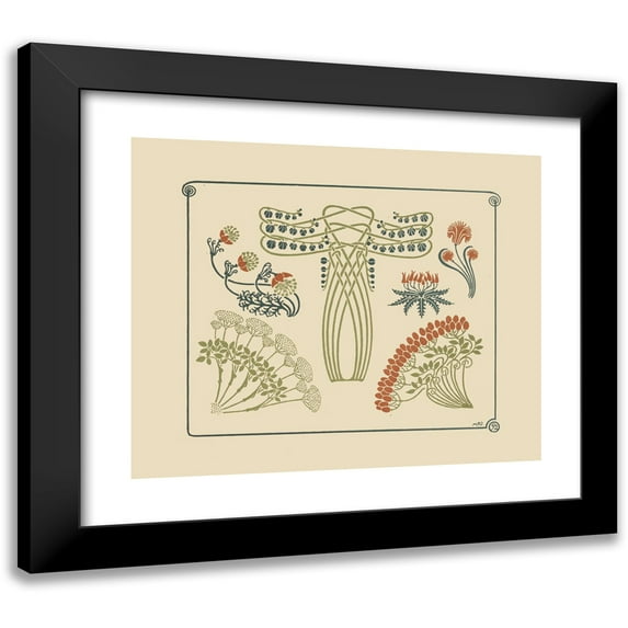 Maurice Pillard Verneuil 17x15 Black Modern Framed Museum Art Print Titled - Abstract Design Based on Tiny Flowers. (1900)