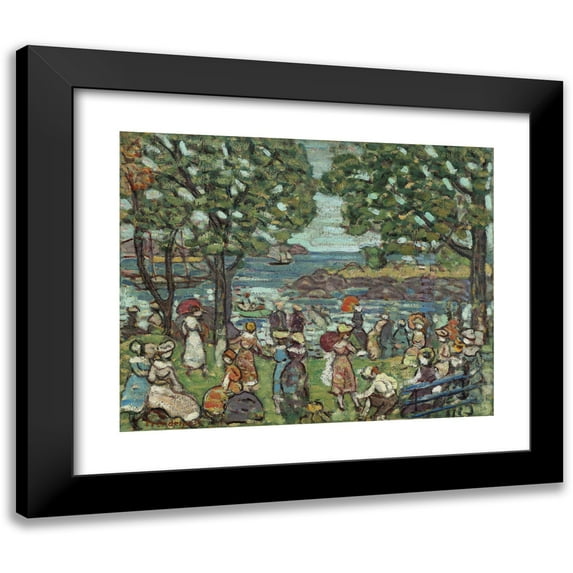 Maurice Prendergast 14x12 Black Modern Framed Museum Art Print Titled - Salem Cove (C. 1915-1918)