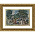 thumbnail image 1 of Maurice Prendergast 18x14 Gold Ornate Wood Frame and Double Matted Museum Art Print Titled - Sunday&nbsp;Promenade (ca.&nbsp;1915-20), 1 of 4