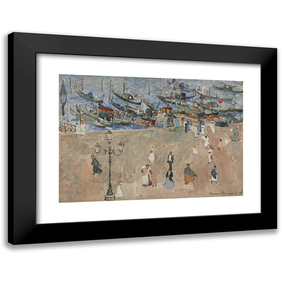 Maurice Prendergast 24x18 Black Modern Framed Museum Art Print Titled - Gray Day, Venice (1899)