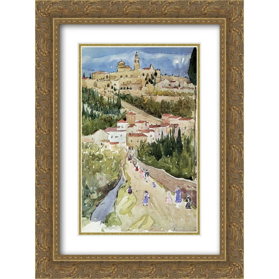 Maurice Prendergast 2x Matted 18x24 Gold Ornate Framed Art Print 'Assisi'