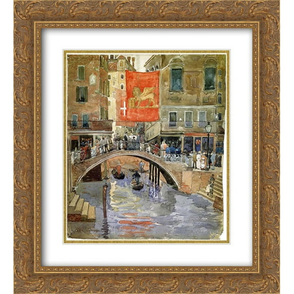 Maurice Prendergast 2x Matted 20x22 Gold Ornate Framed Art Print 'Venice'
