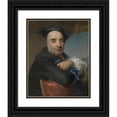 thumbnail image 1 of Maurice-Quentin de La Tour 12x14 Black Ornate Wood Framed Double Matted Museum Art Print Titled: Claude Dupouch (C. 1739), 1 of 5