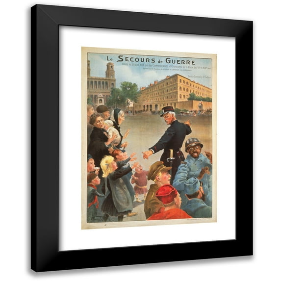Maurice Romberg 11x14 Black Modern Framed Museum Art Print Titled - Help of War (1916)