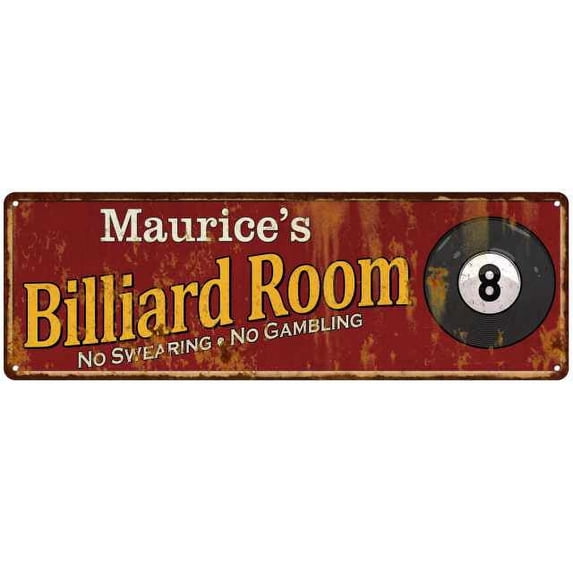 Maurice's Billiard Room Red Sign Game Room Pool 6x18 206180008420